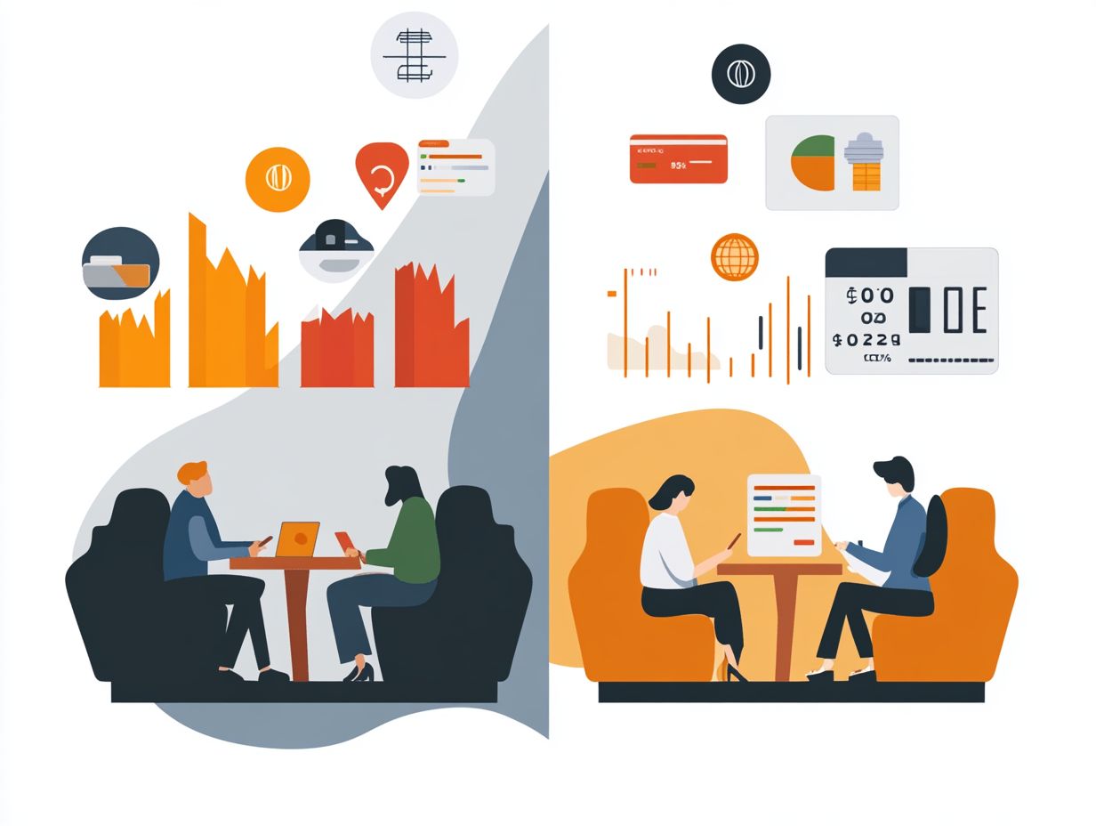 Comparative trends in credit card usage between 2024 and current year.