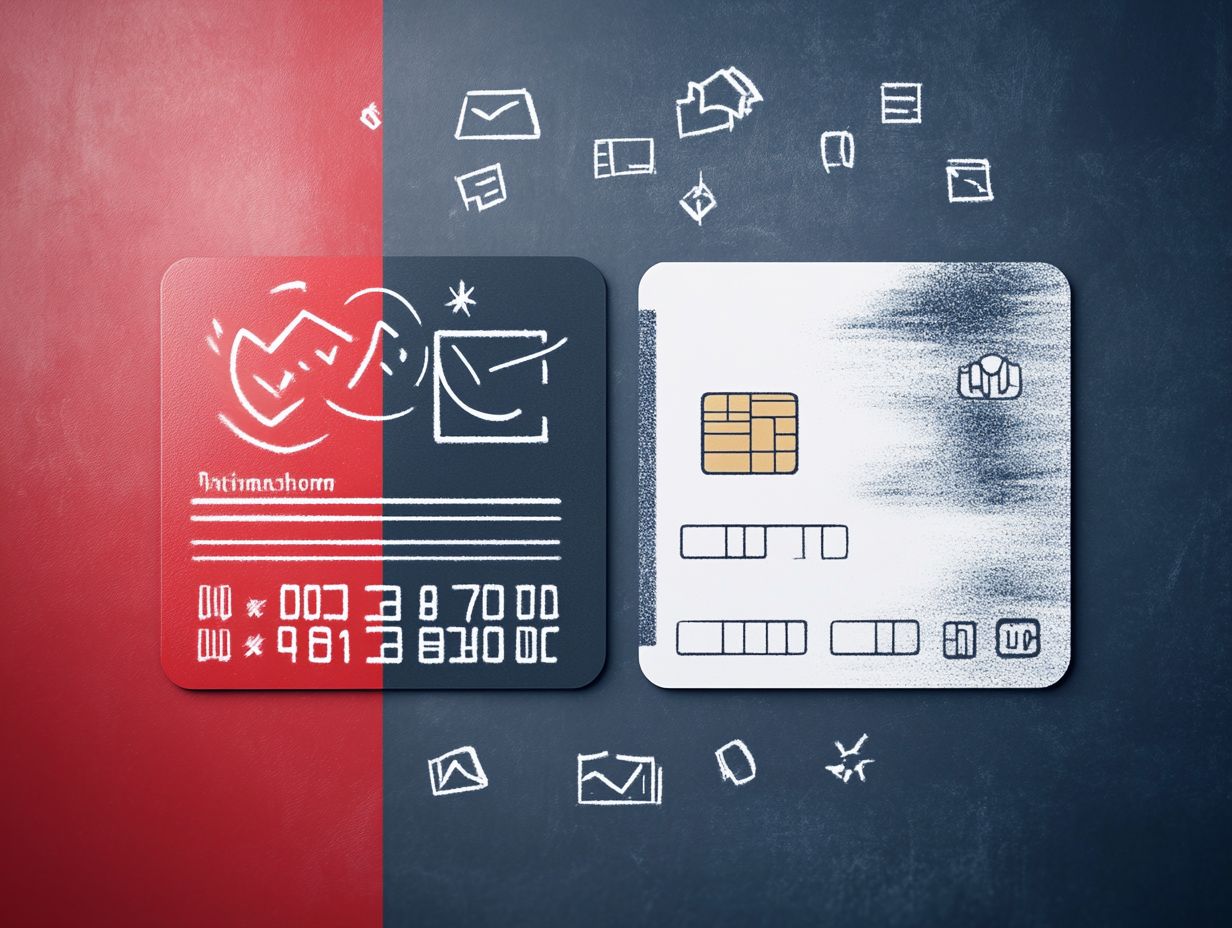 Comparison of student vs. regular credit cards.