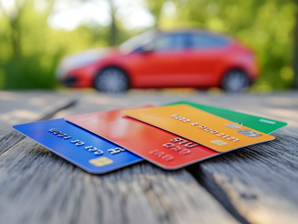 Visual summary of top 5 rewards cards for car rentals.