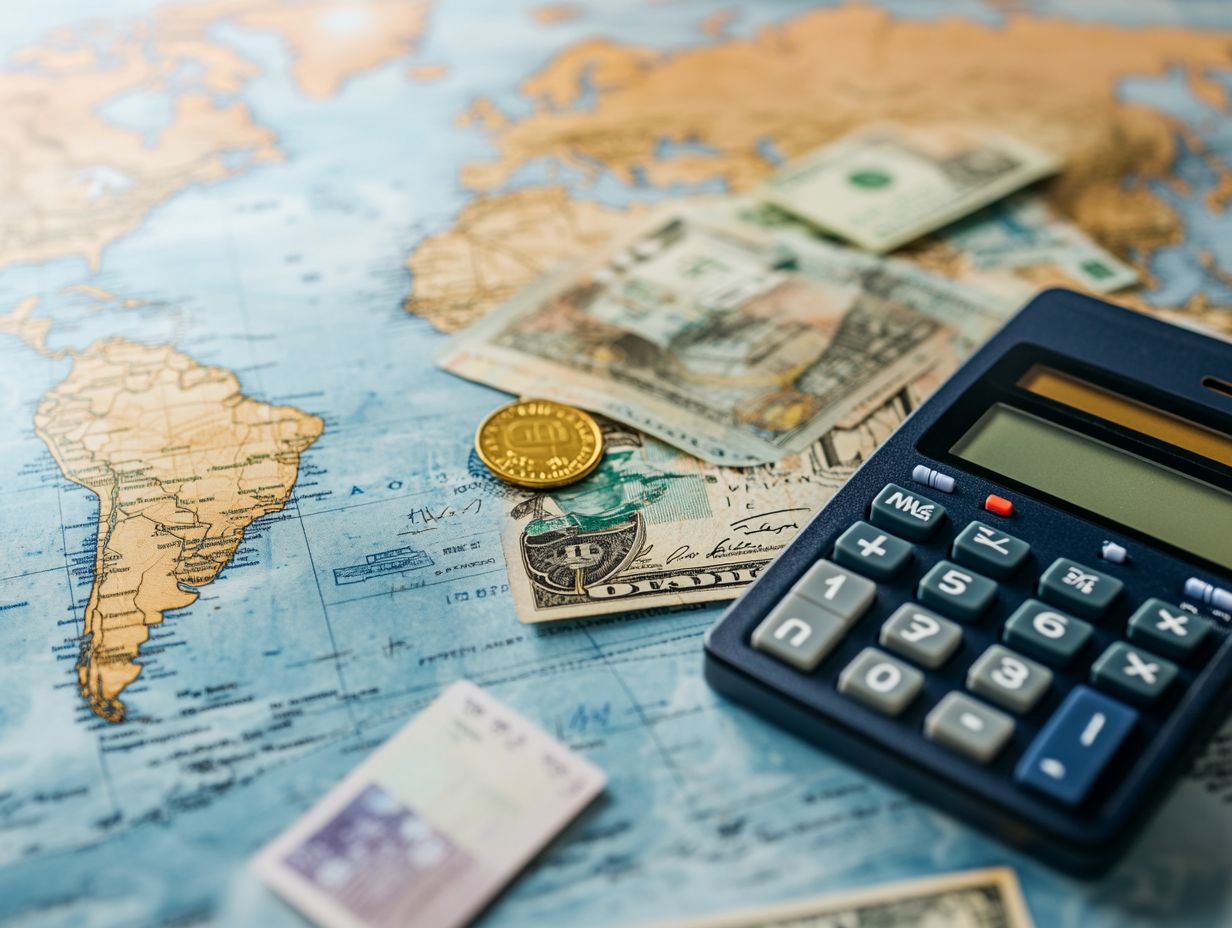 Traveler using local currency at an ATM